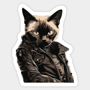 Tough Siamese Cat Sticker